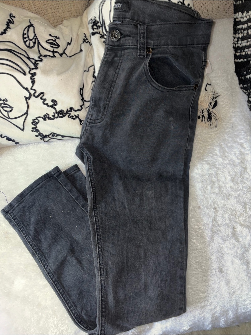 Society Men's Skinny Jeans in Washed Black